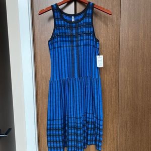 NWT Marc New York / Andrew Marc black & blue knit knee length dress size medium